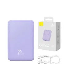 Power Bank (20000mah) Baseus Magnetic Mini Wireless 20W Violet. Фото 4
