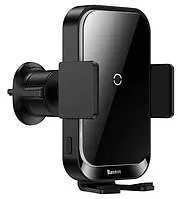Автотримач пічка Baseus Halo Electric 15w Black (безпровідна зарядка)
