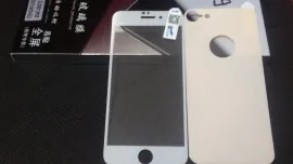 Захисне скло iPhone 8 3D 2in1 White+Gold. Фото 4