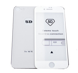 Захисне скло iPhone 8 5D 2in1 White+White