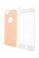 Захисне скло iPhone 8+ 3D 2in1 White+Gold. Фото 3
