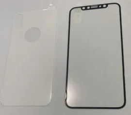 Захисне скло iPhone X/XS 3D 2in1 Black+White. Фото 2