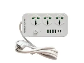 Мережевий фільтр,подовжувач J07 на 4usb + 2Type c + 3 розетки 3000W 2м White. Фото 2