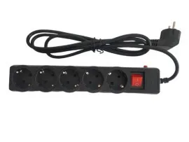 Мережевий фільтр,подовжувач Gembird на 5 розеток 1,8м чорний. Фото 2