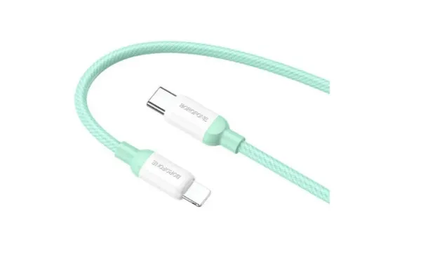 Кабель Type C/Lighting Borofone BX68 100w 2m Green. Фото 2