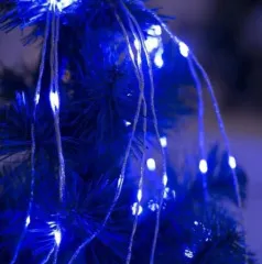 Гірлянди нитка кінський хвіст 200 діодів 10 ниток 2м Blue. Фото 3