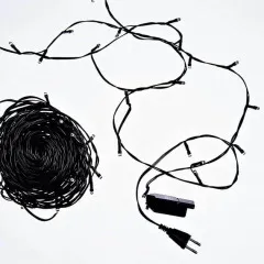 Гірлянди діодні 400 діодів на чорному кабелі White 15м. Фото 4