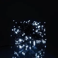 Гірлянди діодні 400 діодів на чорному кабелі White 15м. Фото 6