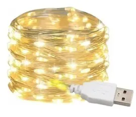 Гірлянди Роса 200 діодів біла нитка 20м Usb Yellow