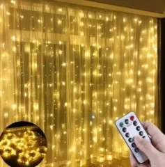 Штора капля роси на Usb + пульт Yellow 3*2м. Фото 3