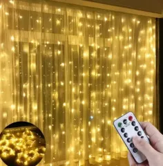 Штора капля роси на Usb + пульт Yellow 3*3м. Фото 3