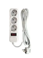 Мережевий фільтр,подовжувач FL-BL на 3 розетки 8м White. Фото 2