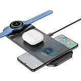 Безпровідна зарядка Hoco CQ6 3in1 for Samsung Watch Black. Фото 5