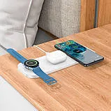 Безпровідна зарядка Hoco CQ6 3in1 for Samsung Watch White. Фото 4