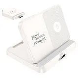 Безпровідна зарядка Hoco CQ7 3in1 for Samsung Watch White. Фото 3