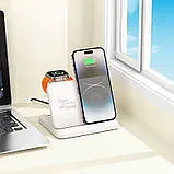 Безпровідна зарядка Hoco CQ7 3in1 for Samsung Watch White. Фото 6