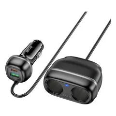 Авторозгалужувач 2 гнiзда 1Usb 1Type C Hoco Z59