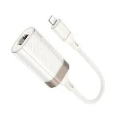 Адаптер Lighting-LAN Hoco UA41A на кабелі. Фото 3