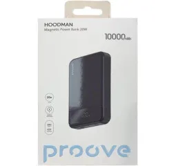 Power Bank (10000mah) Proove Hoodman Magnetic Magsafe 20W Black. Фото 5