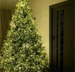 Гірлянди Роса Мішура 1500 великих діодів біла нитка 50м + пульт White