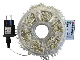 Гірлянди Роса Мішура 1500 великих діодів біла нитка 50м + пульт Yellow. Фото 3