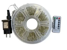 Гірлянди Роса Мішура 1500 діодів біла нитка 50м + пульт White. Фото 3