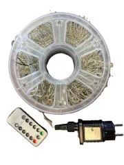 Гірлянди Роса Мішура 1500 діодів біла нитка 50м + пульт Yellow. Фото 2