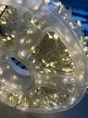 Гірлянди Роса Мішура 1500 діодів біла нитка 50м + пульт Yellow. Фото 3