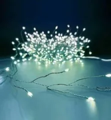 Гірлянди Роса Мішура 1500 діодів зелена нитка 50м + пульт White