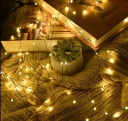 Гірлянди Роса Мішура 1500 діодів зелена нитка 50м + пульт Yellow