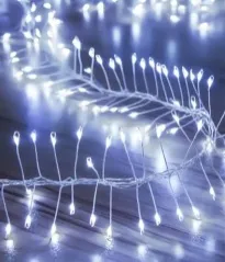 Гірлянди Роса Мішура 2500 діодів біла нитка 100м + пульт White