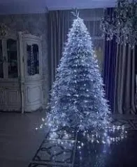 Гірлянди Роса Мішура 900 великих діодів біла нитка 30м + пульт White