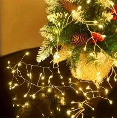 Гірлянди Роса Мішура 900 великих діодів біла нитка 30м + пульт Yellow