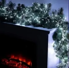 Гірлянди Роса Мішура 900 діодів біла нитка 30м + пульт White