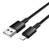 Кабель Usb iPhone 5G Hoco X119 Black 1m. Фото 3