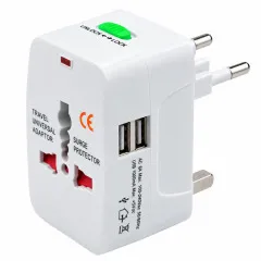 Адаптер єврорезетка All in One + 2Usb