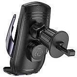 Автотримач Hoco CA202 Plus + безпровідна зарядка Black-Grey. Фото 4