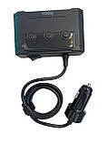 Авторозгалужувач 3 гнiзда 2Usb+2Type c + LCD Hoco Z64. Фото 3