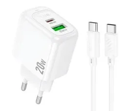 Мзп Hoco CS54A (блок на Usb i Type C + Type c/Type c) 20w White. Фото 2