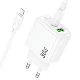 Мзп Hoco CS55A (блок на Usb i Type C + Type c/Lighting) 30w White. Фото 7