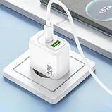 Мзп Hoco CS55A (блок на Usb i Type C + Type c/Lighting) 30w White. Фото 5