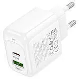 Мзп Hoco CS55A (блок на Usb i Type C) 30w White. Фото 5
