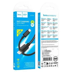 Кабель Type C/Lighting Hoco X119 1m Black (packing 30/420). Фото 3