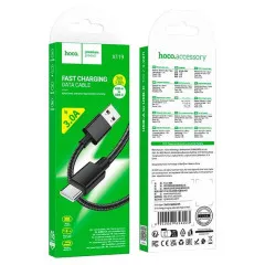 Кабель Type C/Type C Hoco X119 1m Black (packing 30/420). Фото 4