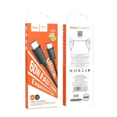 Кабель Type C/Type C Hoco X88 1m 60w Black (packing 30/420). Фото 3