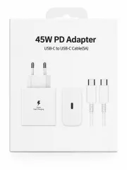 Мзп Samsung EP-TA845 2in1 45W (блок Type C + type c/type c) White (в коробці no logo). Фото 6
