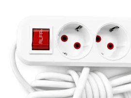 Мережевий фільтр,подовжувач RLFR на 3 розетки + 2usb 2м з вимикачем White. Фото 5