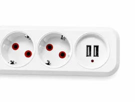 Мережевий фільтр,подовжувач RLFR на 3 розетки + 2usb 8м з вимикачем White. Фото 5