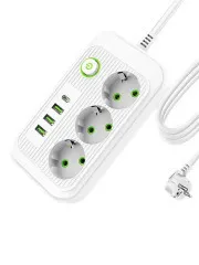 Мережевий фільтр,подовжувач Voltronic F015 на 4Usb + Type C + 3 розетки 2м. Фото 3