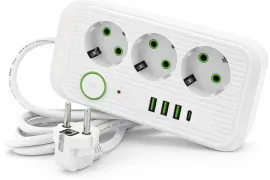 Мережевий фільтр,подовжувач Voltronic F015 на 4Usb + Type C + 3 розетки 2м. Фото 4